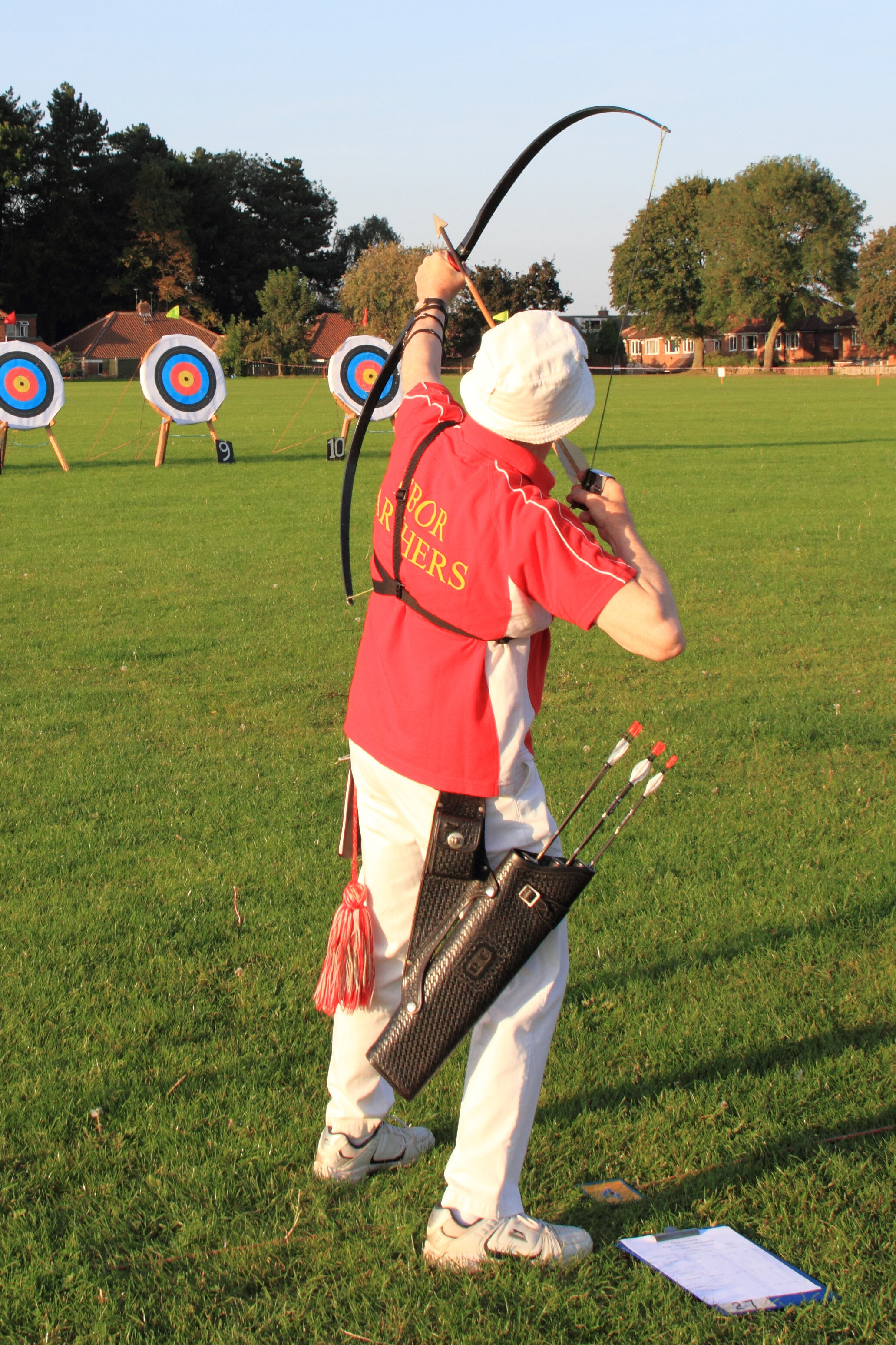 Club Chairman starts the championship in the traditional manner, launching a single arrow high into the air