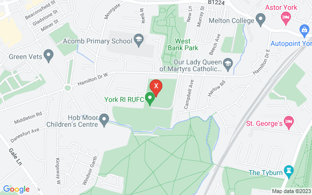 Map showing location of York RI Sports Ground, York RI Sports Ground, New Lane, Holgate, York